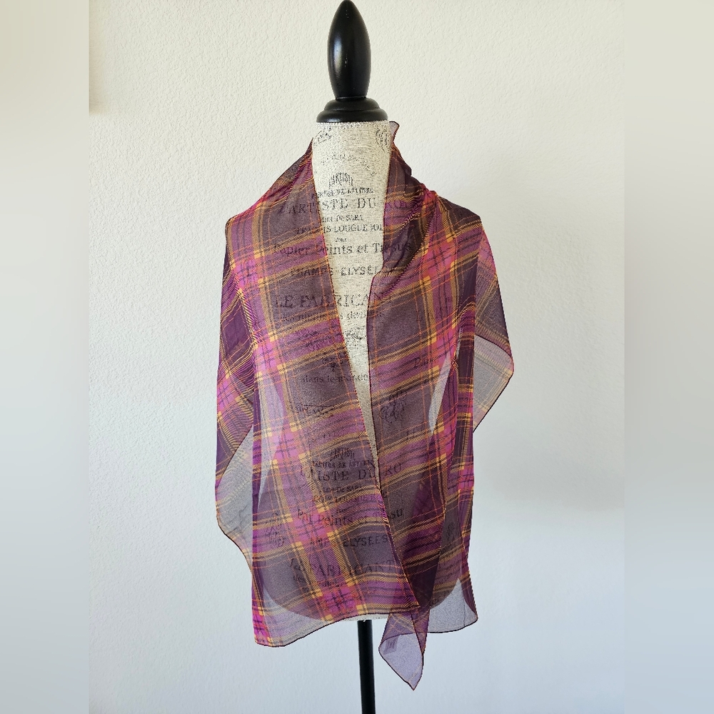 Vintage Accessory Street Plaid Scarf - Made in Italy - 100% Polyester​